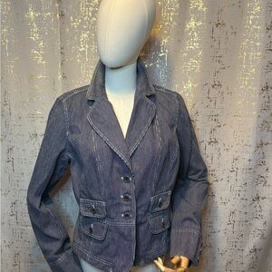 Women's Striped Denim Blazer / Jacket